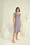 Lace Front Buttoned Nightgown with Sleeves Shoulder and Neckline - 4