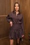 Design Premium Series Oversized Line Detail Long Shirt Fitted at the Waist Balloon Cut High Waist Skirt Set - 2