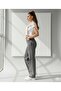 Olina High Waist Anthracite Palazzo Jeans Lycra Smoked Jeans - 3