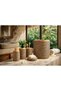 La Lune Jute Straw Coated 5 Piece Bathroom Set Trash Can Brush Soap Dish Set Natural Bohemian Design