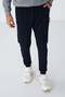Navy Blue Zipper Pocket Standard Fit Jogger Men's Tracksuit Bottom - 84651 - 2