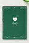 Heart Themed 4-Piece Set A5 Metal Spiral Unlined Cardboard Cover Heart Themed 4-Piece Set Notebook - 5