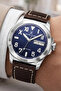 Leather Cord Steel Case Men's Wristwatch with Calendar and Bracelet Gift Coffee-Blue Zmdk1209 - 2
