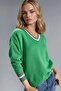 My Fashion V-Neck Striped Knit Sweater