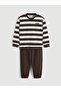 Lcw Kids Brown Crew Neck Nyc Printed Boys' Sweatshirt and Sweatpants