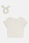 Kids Girl 2 Pcs Sequin Top And Scrunchie Set, White - 3