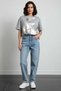 Women'S/Unisex Oversize Metallic Abstract Printed Cotton T-Shirt