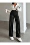 High-Waist Black Linen Wide-Leg Full-Cut Trousers