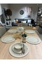 American Tableware Presentation Set Straw-Like Jute Washable Heat-Resistant Jute 6-Piece Cream - 2