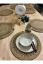 American Service Presentation Set Straw-Like Jute Washable Heat-Resistant Jute 6 Pieces Gray