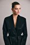 Snake Patterned Long Jacket - Black - 5