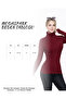 Burgundy Turtleneck Premium Savior Body Sweater with Finger Detail - 2