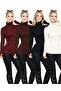 Black White Claret Red Brown 4-Piece Turtleneck Premium Savior Body Sweater with Finger Detail