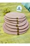 Wicker Jute Presentation Plate Mat American Service Oval Supla Set of 6 - 6