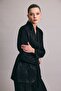 Snake Patterned Long Jacket - Black - 3