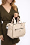 Women's Satin Leather Zippered Shoulder Bag - 2