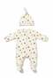 Baby Cotton Balloon Patterned Romper with Booties and Front Snap Hat - 6