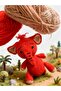 Handmade Amigurumi Pomegranate Flower Elephant Toy - 100% Cotton, Special Design, Baby & Gift