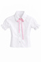 Girl's Pink Bow White Lace Shirt White Pleated Skirt Set April 23 October 29 - 2