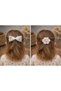 Handmade Pastel 3-Piece Girls' Buckle Set |   Knitted Flower, Tulle Bow, and Snap Buckle - 2