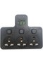 YU WELL Wall Plug Adapter 3 Universal Sockets 2 USB Ports & 1 Type-C Port Multi Plug Extension Black