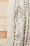 Women's Ethnic Embroidered Viscose-Linen Oversize Kimono - 2