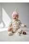 Baby Cotton Balloon Patterned Romper with Booties and Front Snap Hat - 2