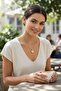Non-Tarnish Steel Zircon Stone Heart Necklace