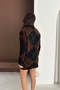 Plaid Patterned Mini Length High Neck Knitwear Dress Aw25El0030 - 2