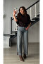 Bitter Brown Boat Neck Bat Sleeve Belted Knitwear Blouse - 5