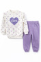 Purple Colored Love Themed Baby Top and Bottom Set - 2