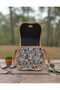 Authentic Shoulder Bag with Ethnic Patterns and Suede Texture - 4