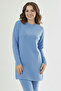 Stone Detailed Knitwear Tunic P6205-1 Blue