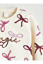 Rmz Gi̇yi̇m Farkiyla Bow Printed Girls' Sweatshirt and Leggings 2-Piece Set - 3