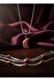 Unakit Natural Stone Steel Necklace with Moon Figure - 2