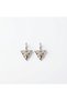 Steel Earrings Silver Color Stone Detailed Dangle Women's Earrings - 2