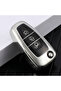 Ford Compatible Focus, Mondeo, Fiesta, Kuga, Transit, Ranger, C Max, S Max, Glossy Tpu Key Case Cover (Silver)
