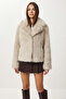 Faux Fur Jacket Lax0001 Cream - 5