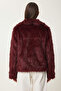 Faux Fur Jacket Lax0001 Bordo - 8