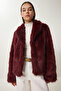 Faux Fur Jacket Lax0001 Bordo - 3