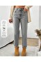 High Waist Snow Black Full Fit Mom Jeans - 2