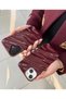 iPhone 16 Plus Compatible Burgundy Marble Pattern Case Shiny Surface Stylish and Shock-Protective Case - 4