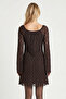 Lace Mini Bardot Dress Lzv0051 Brown - 5