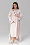 Pink Piping Maternity Nightgown and Dressing Gown Set with Breastfeeding Function - Premium Series