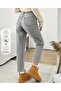 High Waist Snow Black Full Fit Mom Jeans - 4