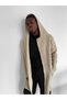 Premium Oversize Thessaloniki Knitted Men's Cardigan - Hooded Bathrobe Collar Long Knitwear Cardigan - 4