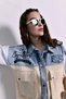 Vintage Denim Printed Oversize Jacket with Pocket Details - 3