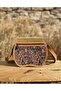 Authentic Shoulder Bag with Ethnic Patterns and Suede Texture - 3