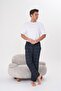 Men's Plaid Printed Cotton Pocketless Elastic Waist Pajama Bottoms Black - 2