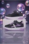 Daily Black Purple Children's Sports Shoes with Velcro, Laces, Lightweight and Stretchy Soles, Breathable Mesh Fabric - 3